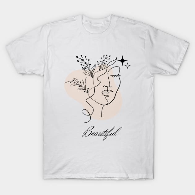 Beautiful minimalist girl T-Shirt by redsunflower